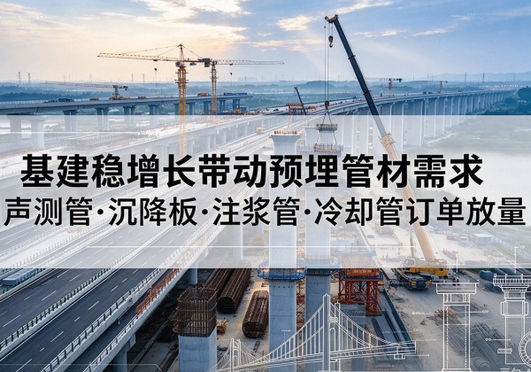 彰武基建稳增长带动预埋监测管材需求，声测管、沉降板、注浆管订单持续放量